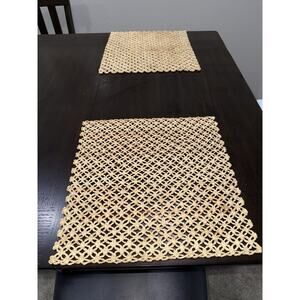 Set Of 4 Raffia Woven Placemats Place Settings Table Boho Chic Cottagecore 15x15